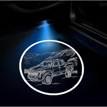 Imagem de 2 peças de luzes de porta de carro logotipo projetor sem fio fantasma sombra laser fantasma apto para Toyota Tundra