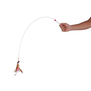 Imagem de Phefop Brinquedo de Pena de Gato Com Fio de Metal Flexível Com Sino, Coletor de Varinha Interativo e Dobrável para Exercícios e Diversão, Perfeito para Gatos e Gatinhos