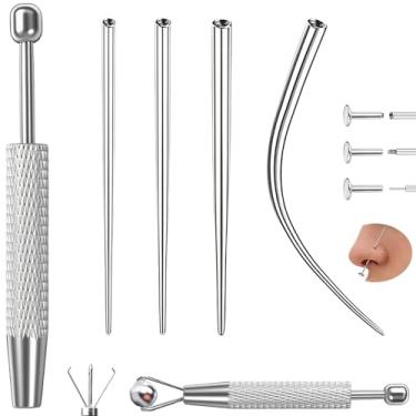 Imagem de SLVIEKAE 12G 14G 16G 18G 20G Piercing afunilado com ferramenta de agarrar bola afunilada para orelha nariz lábio joia de mudança de lábio, G, Aço inoxidável, Sem Pedra Preciosa
