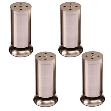 Imagem de 4 peças de pernas de móveis de metal, pernas de mesa ajustáveis, pés de móveis de liga de zinco espesso, pés de armário, armários de TV, pés de sofá, pernas de suporte de mesa de centro (8 cm/3,15 pol
