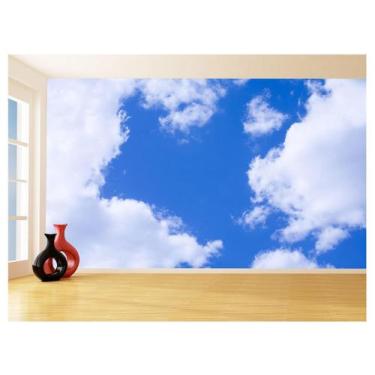Imagem de Papel De Parede 3D Paisagem Céu Azul Nuvens 3,5M Nsk109 - Você Decora