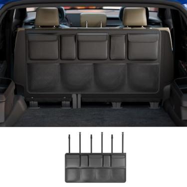 Imagem de Zekzoop Organizador de porta-malas de carro compatível com Toyota 4Runner 2010-2025, bolsa de armazenamento com 9 bolsos, grande capacidade para pendurar no banco traseiro (104 x 50 cm) para 4