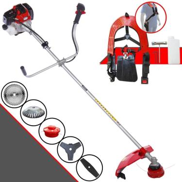 Imagem de Roçadeira Robusta Toyama RT52-L À Gasolina 2T 52cc 10.000rpm 2HP Com Kit 3 Lâminas de Corte, Carretel de Nylon e Escova de Aço Circular 38 Cerdas