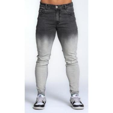 Imagem de Calça Jeans Cinza Marmorizada Degrade Skinny Recortes Codi-Masculino