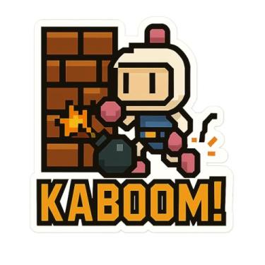 Imagem de Adesivo Bomberman Dropping a Bomb 16-Bit Bold Icon Style (7 cm x 7 cm)