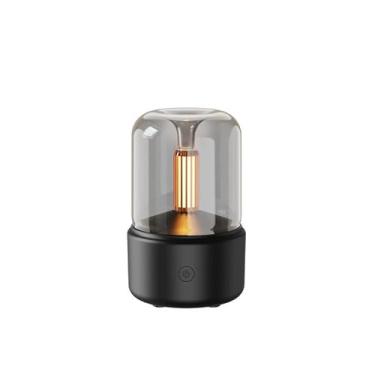 Imagem de Difusor de Aromas com Luz de Vela 120ml – Umidificador, Aconchegante para Quarto e Sala(Preto)