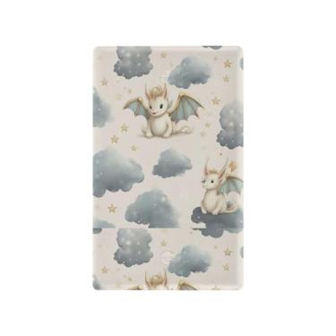 Imagem de SEHANY Capa de placa de parede com interruptor de luz engraçada de dinossauro, tamanho padrão e à prova de calor, placas decorativas para decoração de escritório doméstico (11,5 cm x 7 cm)