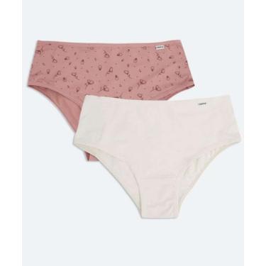 Imagem de Kit 2 Calcinhas Biquíni DelRio-80611, Rosa, Bege, G