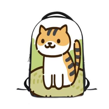 Imagem de Mochila escolar infantil Neko Atsumes com impressão 3D em poliéster - 