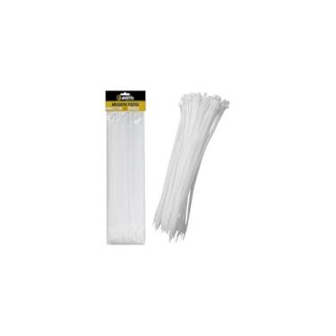 Imagem de Abraçadeira Plástica de Nylon 50 cm x 7.2 mm, Preta, 100 Unidades, para Amarração de Cabos e Fios