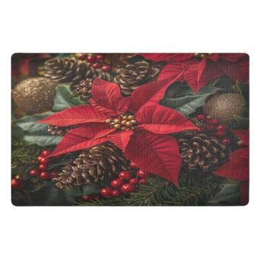 Imagem de STAYTOP Tapete de porta Happy Christmas, entrada externa 81 x 50 cm, tapete de boas-vindas para uso externo/interno, tapetes de banho fofos, capacho frontal antiderrapante para entrada, pátio, áreas