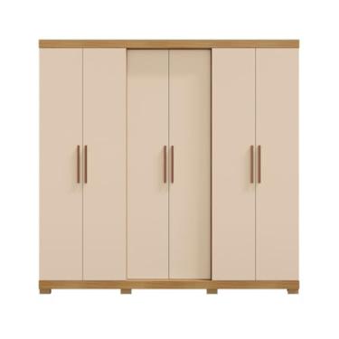 Imagem de Guarda Roupa Barcelos Casal 6 Portas e 4 Gavetas Sem Espelho EdeCasaMoveis