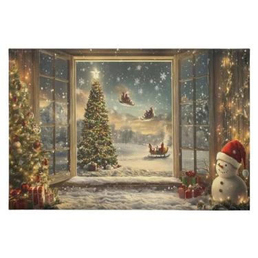 Imagem de CEBUGI Tapete de área 60 x 90 cm macio lavável tapete antiderrapante com suporte de borracha tapetes de área de fundo de Natal para sala de estar, quarto, decoração de casa