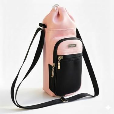 Imagem de Bolsa Térmica (ROSA COM PRETO) GALANTE para Garrafa de 2 LITROS em Couro Sintético - Coleção Cores VERÃO 2026