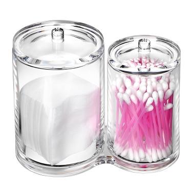 Imagem de Porta Cotonete e Algodão Duplo em Acrílico Transparente