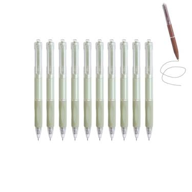 Imagem de GZBABY Canetas de gel de ponta fina, 10 peças, caneta esferográfica retrátil com aderência macia, tinta preta de 0,5 mm, secagem rápida (queijo)