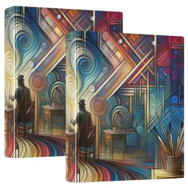 Imagem de Fichário de quadro de transferência xadrez, anéis redondos, pasta de arquivo para material de escritório, 1 pacote