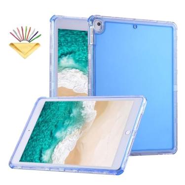 Imagem de Capa para iPad 9ª/8ª/7ª geração de 10,2 polegadas (2021/2020/2019) e iPad Air de 10,5 polegadas, 3ª geração 2019/iPad Pro 10,5 polegadas 2017, capa UUcovers transparente de TPU macio e capa traseira