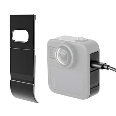 Imagem de SKYJFFJ Capa de porta de bateria de alumínio para acessórios GoPro MAX 2 Carregamento de bateria enquanto estiver usando preto