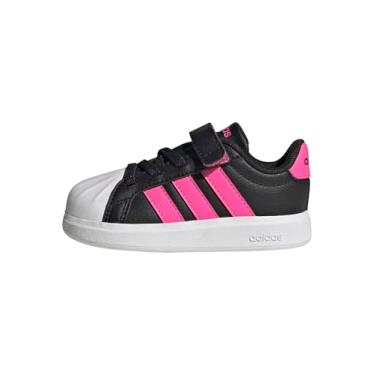 Imagem de adidas Unissex-Baby Streetalk Elastic Lace, Preto/rosa lúcido/branco, 6 Toddler