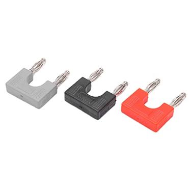 Imagem de aqxreight Conector de Plugue Banana de Fileira Dupla de 4 Mm - Construção Em Cobre e ABS para Conexões Seguras - Plugues Banana Vermelho Preto Cinza para Osciloscópios, Rádios e Equipamentos de