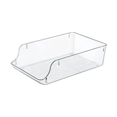 Imagem de Organizador de Latas Transparente G Despensa Geladeira Refrigerantes Cervejas Prático e Funcional para Uso Diário