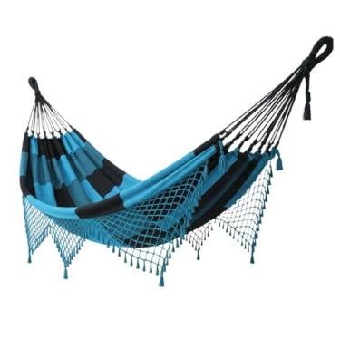 Imagem de Rede De Descanso Casal Grande Modelo rede de descanso casal king grande reforcada (Azul Com Preto)