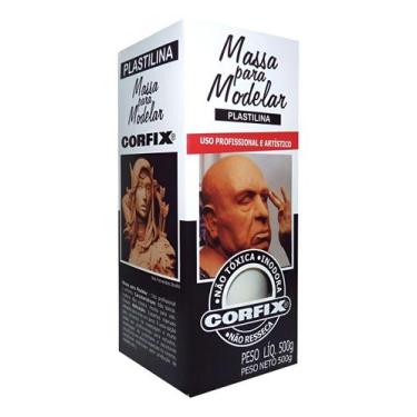 Imagem de Massa Modelar BRANCA (Tipo Clay) CORFIX Plastilina 500g - 605107-301