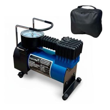 Imagem de Mini Compressor de Ar Azul Automotivo 12V 150PSI 35L min c Selante e B