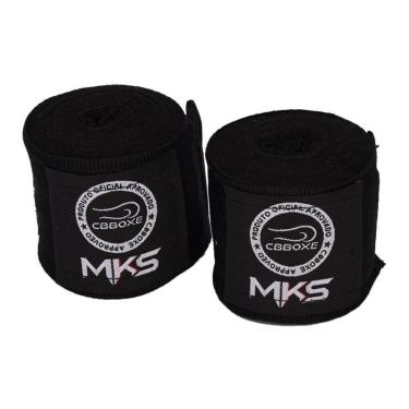 Imagem de Bandagem Fita Protetora Elástica MKS 2,55m Preto CBBOXE Approved-Unissex