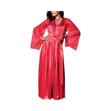 Imagem de Camisola Sexy plus Size Em Imitação De Seda De Gelo Para Mulheres, Pij