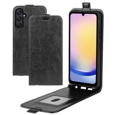 Imagem de XZDWH Capa de telefone para Samsung Galaxy A26 5G, capa flip vertical fina de couro PU capa protetora com fecho magnético com slot para cartão para Samsung Galaxy A26 5G (preto)