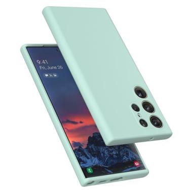 Imagem de E Segoi Capa projetada para Galaxy S23 Ultra, capa à prova de choque de borracha gel de silicone líquido, almofada de forro de pano de microfibra macia compatível com Galaxy S23 Ultra 5G 17.3 cm