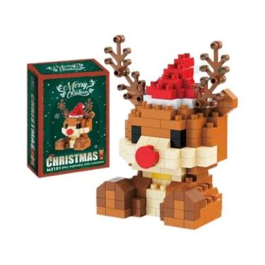 Imagem de Blocos De Montar Micro Do Papai Noel E Renas, Jogo De Dominó DIY, Queb