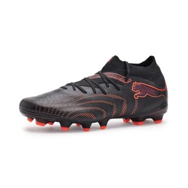 Imagem de Puma Tênis masculino Future 9 Pro Firm, chuteiras artificiais de futebol, Preto/vermelho brilhante/cinza forte, 44