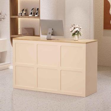 Imagem de Mesa de recepção, balcão de recepção, mesa de recepção com balcão, recepção pequena, mesa de recepção em pé, balcão de salão, mesa de recepção, balcão de recepção, recepção moderna