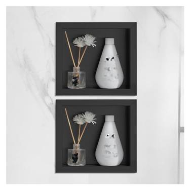 Imagem de Nicho de chuveiro de aço inoxidável, alcova embutida para quarto úmido, xampu artigos de higiene pessoal à prova d'água prateleira de armazenamento recesso, casa quarto sala de estar prateleiras de