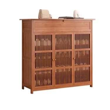 Imagem de Armário de sapatos de 6 andares, armário de sapatos estreito com prateleiras removíveis, armário de armazenamento de 35 cm de profundidade, sapateira independente com porta de grade respirável para