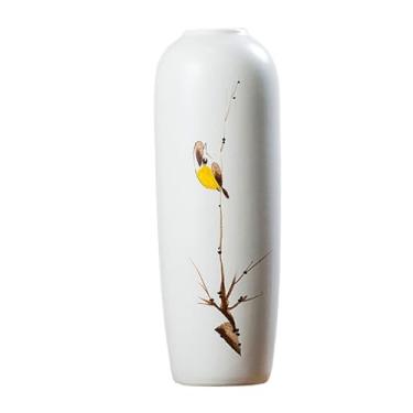Imagem de Vaso de cerâmica branca para quarto, decoração retrô, pássaro, porcelana, mesa de jantar, arranjo de flores secas, sala de estar, estudo, restaurante