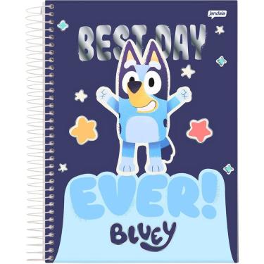 Imagem de Caderno 1x1 Capa Dura Hot Stamping Bluey 80 Folhas Jandaia