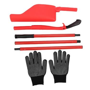 Imagem de Aramox Kit de Lavagem de Calhas, Com Pólo de Extensão Leve, Colher de Calha e Ancinho para Remoção de Detritos de Telhado, Feito de Plástico PP e Alumínio para Uso Duradouro