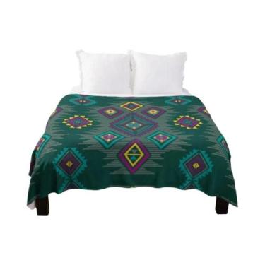 Imagem de Cobertor De Fleece Com Padrão Boho Navajo Super Macio E Leve Para Sofá