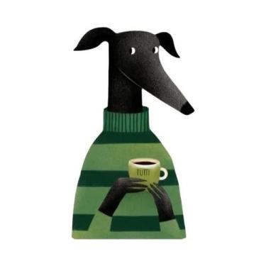 Imagem de Pôster Com Estampa De Greyhound, Pintura Em Tela Colorida De Cachorro 