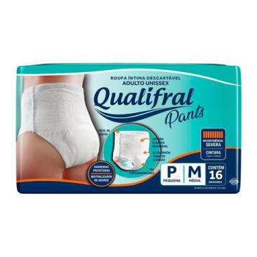 Imagem de Roupa Íntima Descartável Qualifral Pants P/M 16 Unidades