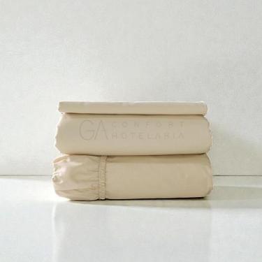 Imagem de Jogo de Lençol Solteiro 3pçs 180 Fios Bege  Madri  TEKA Profiline