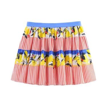 Imagem de Minissaia Feminina Com Estampa De Limão, Saia Curta Com Zíper, Moda Ve