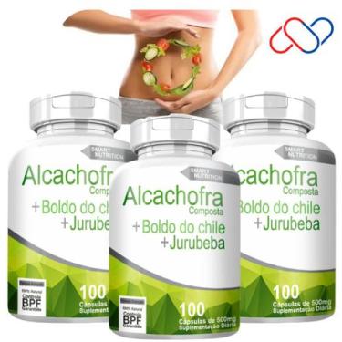 Imagem de Kit 3 Potes Alcachofra Composta Colesterol Anemia Gases Açúcar no Sang