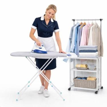 Imagem de Tábua De Passar Roupa Extra Forte Premium Com Suporte Para Ferro Tecid