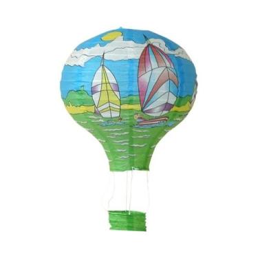 Imagem de Lanternas De Papel Em Forma De Balão De Ar Quente DIY De 12 Polegadas 