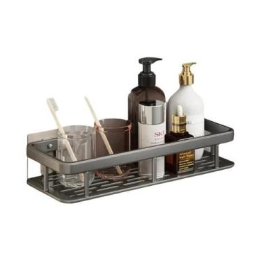 Imagem de Prateleira Retangular De Parede Para Banheiro, Sem Furos, Suporte Para